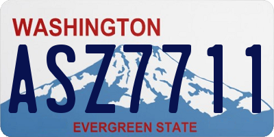 WA license plate ASZ7711