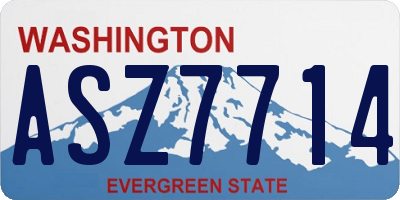 WA license plate ASZ7714