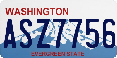 WA license plate ASZ7756