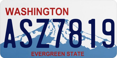 WA license plate ASZ7819
