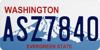 WA license plate ASZ7840