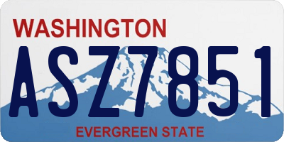 WA license plate ASZ7851