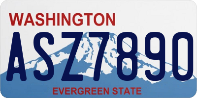 WA license plate ASZ7890