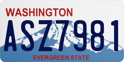WA license plate ASZ7981
