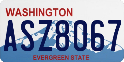 WA license plate ASZ8067