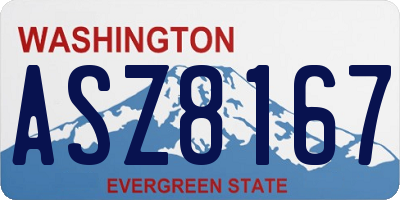 WA license plate ASZ8167