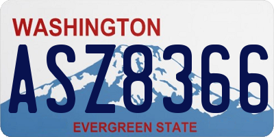 WA license plate ASZ8366