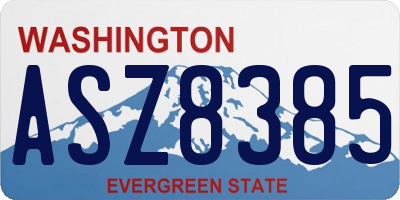 WA license plate ASZ8385