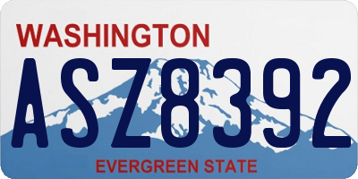 WA license plate ASZ8392