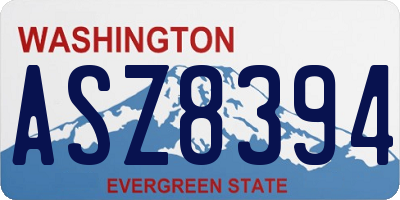 WA license plate ASZ8394