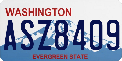 WA license plate ASZ8409