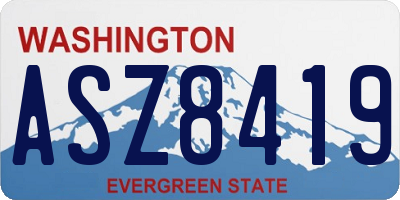WA license plate ASZ8419
