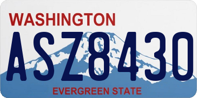 WA license plate ASZ8430