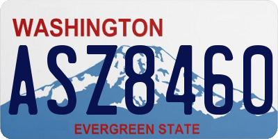 WA license plate ASZ8460