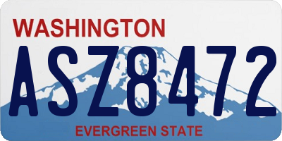 WA license plate ASZ8472