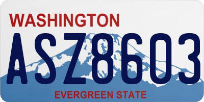 WA license plate ASZ8603