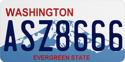 WA license plate ASZ8666