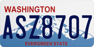 WA license plate ASZ8707