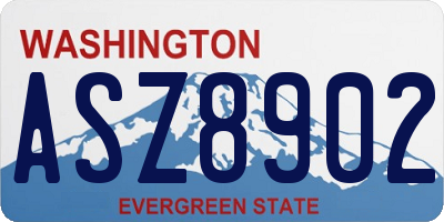 WA license plate ASZ8902