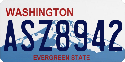 WA license plate ASZ8942
