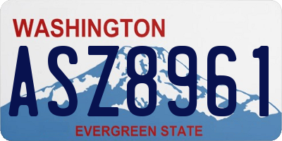 WA license plate ASZ8961