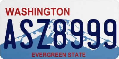 WA license plate ASZ8999