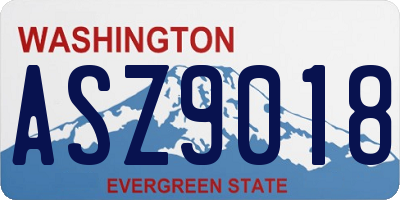 WA license plate ASZ9018