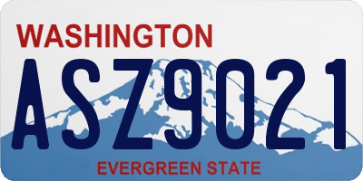 WA license plate ASZ9021