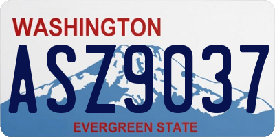 WA license plate ASZ9037