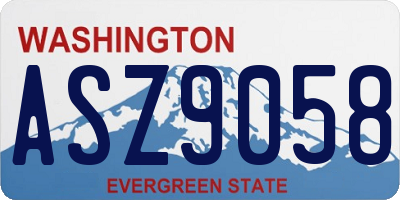WA license plate ASZ9058