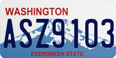 WA license plate ASZ9103