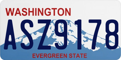 WA license plate ASZ9178