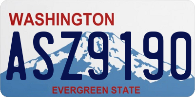WA license plate ASZ9190