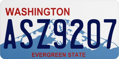 WA license plate ASZ9207