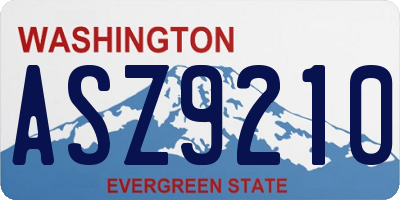 WA license plate ASZ9210