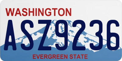WA license plate ASZ9236