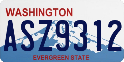 WA license plate ASZ9312