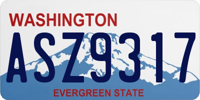 WA license plate ASZ9317