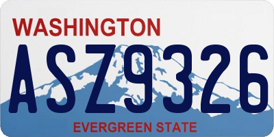 WA license plate ASZ9326