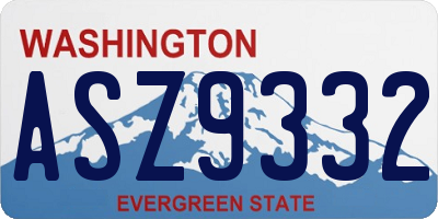 WA license plate ASZ9332