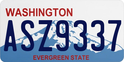 WA license plate ASZ9337
