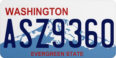 WA license plate ASZ9360
