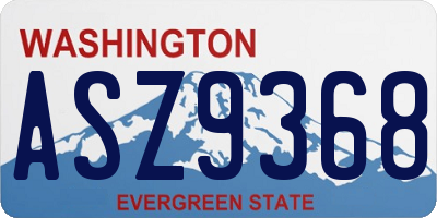 WA license plate ASZ9368