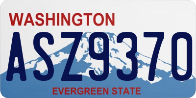 WA license plate ASZ9370
