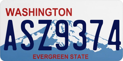 WA license plate ASZ9374