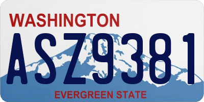 WA license plate ASZ9381