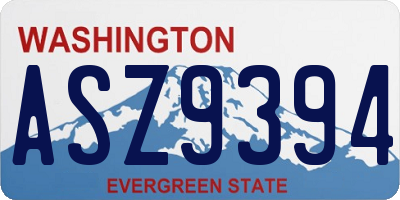 WA license plate ASZ9394