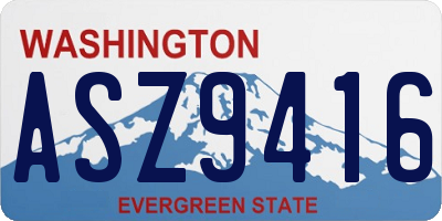 WA license plate ASZ9416