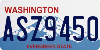 WA license plate ASZ9450