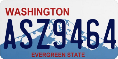 WA license plate ASZ9464